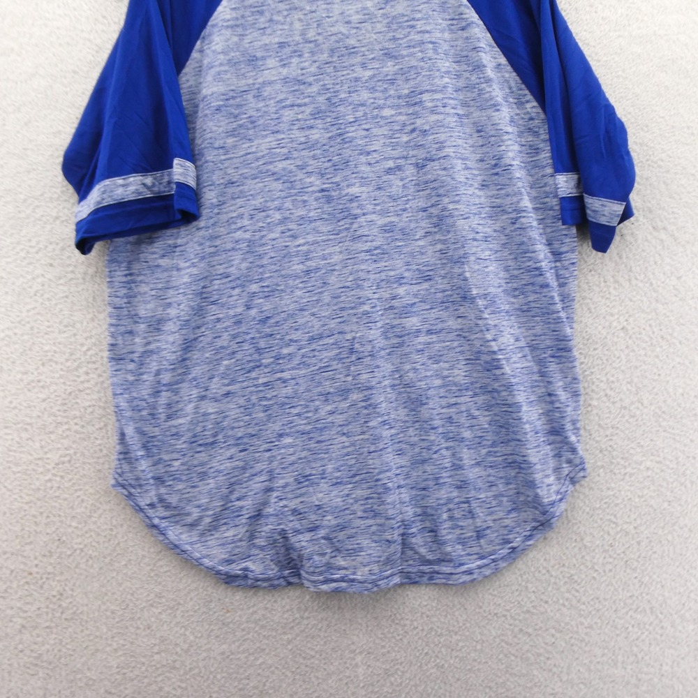 G-III Shirt Womens Medium Buffalo Bills Blue Heathered Rhinestone Raglan V-Neck - Picture 9 of 10
